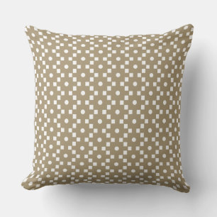 Beige & White Cross Geometric Pattern Kussen