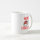 Beige & White Festive Merry Christmas Classic Mug  Koffiemok (Voorkant rechts)