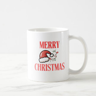 Beige & White Festive Merry Christmas Classic Mug  Koffiemok