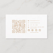 Beige & White Fotograaf Professioneel Scannable Visitekaartje (Achterkant)