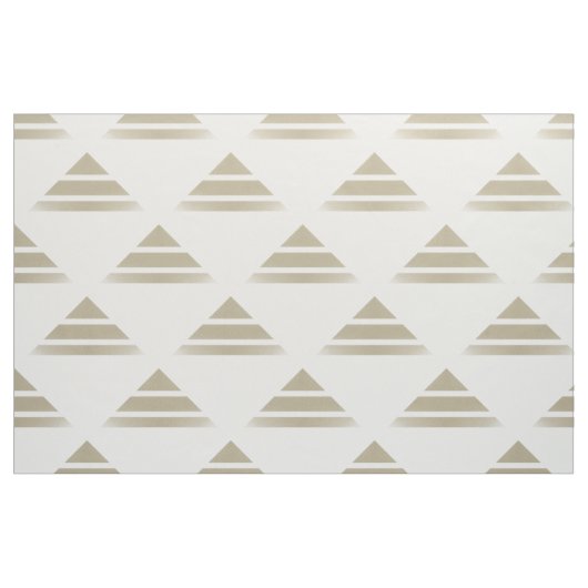 Beige White Geo Triangle Pattern Fabric Stof (Fat Quarter)