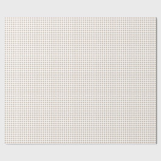 Beige White Gingham Pattern Cadeaupapier (Vlak)
