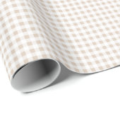 Beige White Gingham Pattern Cadeaupapier (Rol Hoek)