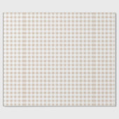 Beige White Gingham Pattern Cadeaupapier (Vlak)