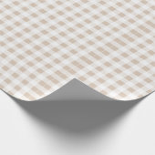 Beige White Gingham Pattern Cadeaupapier (Hoek)
