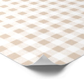 Beige White Gingham Pattern Poster (Hoek)