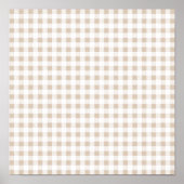 Beige White Gingham Pattern Poster (Voorkant)