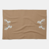 Beige White Horses Kitchen Hand Towel Theedoek (Horizontaal)