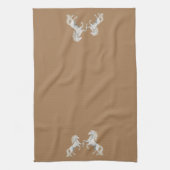 Beige White Horses Kitchen Hand Towel Theedoek (Verticaal)