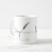 Beige & White Modern minimalist Eenvoudig geluid Koffiemok (Voorkant links)