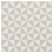 Beige White Modern Triangles Pattern Fabric Stof (Close Up)