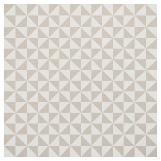 Beige White Modern Triangles Pattern Fabric Stof (Swatch)