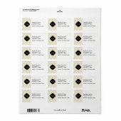 Beige, White Moroccan #5 Black 3 Initiaal monogram Etiket (Full Sheet)