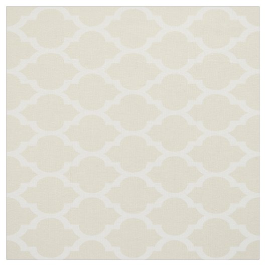 Beige, White Moroccan Quatrefoil Pattern #4 Stof (Swatch)