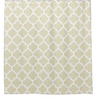 Beige White Moroccan Quatrefoil Pattern #5