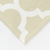 Beige White Moroccan Quatrefoil Pattern #5 Fleece Deken (Hoek)