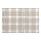 Beige White Pink Tartan Pset Patroon Rustisch Kussensloop (Achterkant)