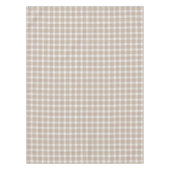 Beige White Pink Tartan Pset Patroon Rustisch Tafelkleed (Voorkant)