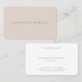 Beige & White Professional Modern Simple Template Visitekaartje (Voorkant / Achterkant)
