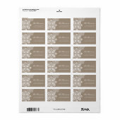 Beige White Snowflakes Vakantie Retour Adres Etiket (Full Sheet)