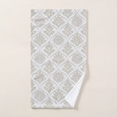 Beige & White Sparkling Quatrefoil Pattern Bad Handdoek (Handdoek)
