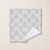 Beige & White Sparkling Quatrefoil Pattern Bad Handdoek (Wasdoekje)