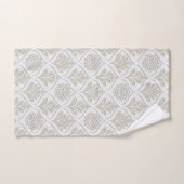 Beige & White Sparkling Quatrefoil Pattern Bad Handdoek (Handdoek)
