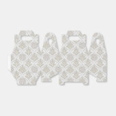 Beige & White Sparkling Quatrefoil Pattern Bedankdoosjes (Uitgevouwen)
