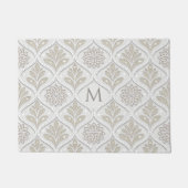 Beige & White Sparkling Quatrefoil Pattern Deurmat (Voorkant)