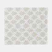 Beige & White Sparkling Quatrefoil Pattern Fleece Deken (Voorkant (Horizontaal))