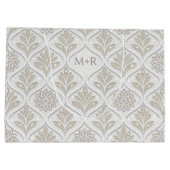 Beige & White Sparkling Quatrefoil Pattern Groot Cadeauzakje (Achterkant)