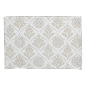 Beige & White Sparkling Quatrefoil Pattern Kussensloop (Voorkant-Links)