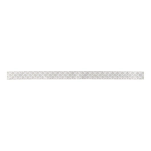 Beige & White Sparkling Quatrefoil Pattern Satijnen Lint (Voorkant)