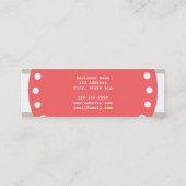 Beige White Stripes Pattern Coral Monogram Mini Visitekaartje (Achterkant)