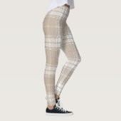 Beige White Tartan Patroon Rustisch Leggings (Rechts)