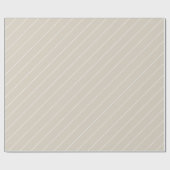 Beige White Thin Diagonal Stripes Pattern Cadeaupapier (Vlak)