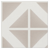 Beige White Trendy Triangles Pattern Fabric Stof (Close Up)