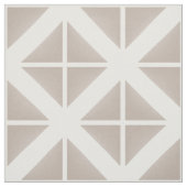 Beige White Trendy Triangles Pattern Fabric Stof (Swatch)