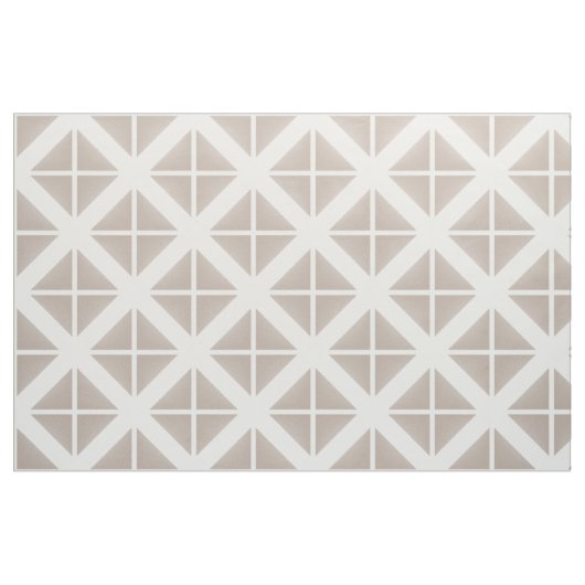 Beige White Trendy Triangles Pattern Fabric Stof (Fat Quarter)