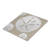 Beige & White Tropical Beach Sand Dollar Tegeltje (Zijkant)