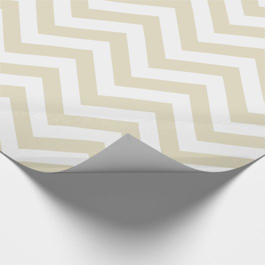 Beige White XL Chevron ZigZag Pattern Cadeaupapier (Hoek)