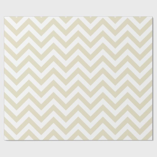 Beige White XL Chevron ZigZag Pattern Cadeaupapier (Vlak)
