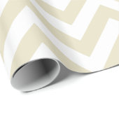 Beige White XL Chevron ZigZag Pattern Cadeaupapier (Rol Hoek)