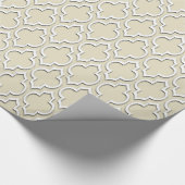Beige White XL Moroccan Quatrefoil #7DS Cadeaupapier (Hoek)