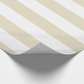 Beige, White XL Stripes Pattern Cadeaupapier (Hoek)