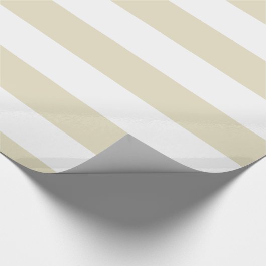 Beige, White XL Stripes Pattern Cadeaupapier (Hoek)