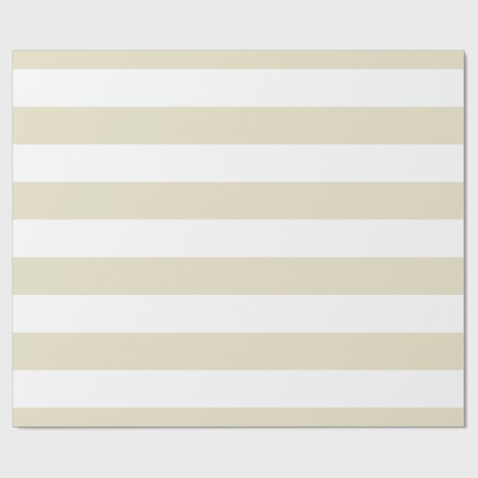 Beige, White XL Stripes Pattern Cadeaupapier (Vlak)