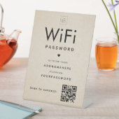 Beige WiFi-wachtwoordcode Bedrijfslogo QR-code Reclamebord Met Voetstuk (Insitu)