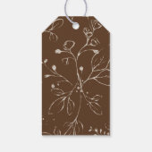 Beige Wild Flowers Wedding Cadeaulabel (Achterkant)