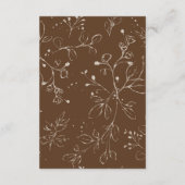 Beige Wild Flowers Wedding Details Informatiekaartje (Achterkant)